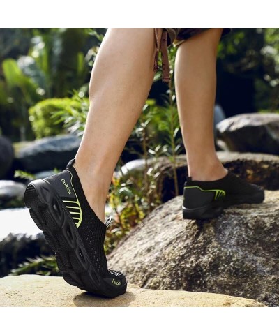 Mens Womens Lightweight Breathable Water Shoes for River Beach Black/Green $13.29 Outdoor Shoes