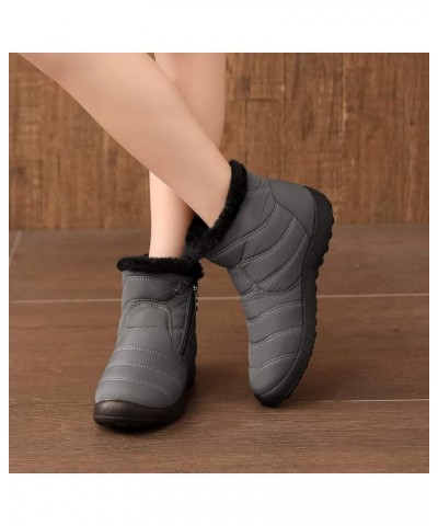 Snow Boots Chunky High Heel Boots Platform Boots for Women Wedding Bride Dress Shoes Grey $17.79 Outdoor Shoes