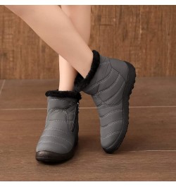 Snow Boots Chunky High Heel Boots Platform Boots for Women Wedding Bride Dress Shoes Grey $17.79 Outdoor Shoes