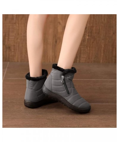 Snow Boots Chunky High Heel Boots Platform Boots for Women Wedding Bride Dress Shoes Grey $17.79 Outdoor Shoes