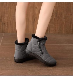 Snow Boots Chunky High Heel Boots Platform Boots for Women Wedding Bride Dress Shoes Grey $17.79 Outdoor Shoes