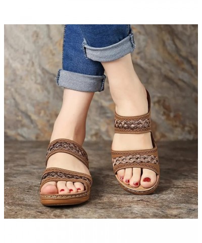 Women's Comfy Orthotic Sandals Orthopedic Sandals Hiking Wedge Sandals for Women Casual Summer Flat Black Sandals for Women W...