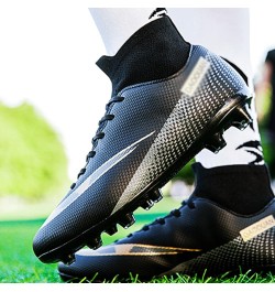 Men's Football Shoes Professional FG Turf Indoor Outdoor Competition Athletic Sneakers Comfortable High-Top Lace-Up Durable W...