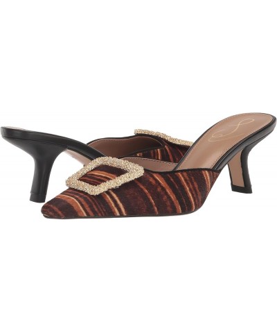 Womens Brit Kitten Heel Mule Brown Multi $22.78 Mules & Clogs