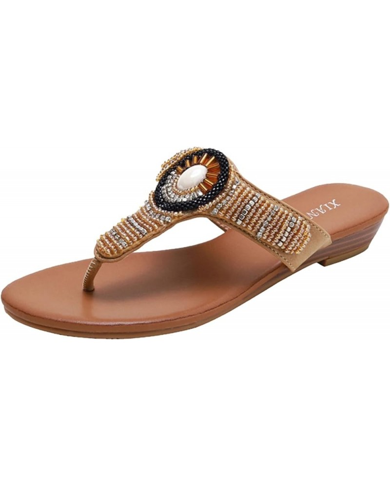 Casual Shoes for Ladies Women Fashion Outdoor Sandals Summer Slipper Flip Flop For Ladies Women's Indoor Sandals Beige $20.56...