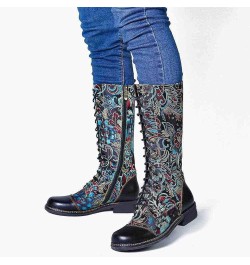 Combat Boots Womens Hiking Boots for Women Lace Up Knee High Boots Ankle Boots Slip On Black $28.43 Boots