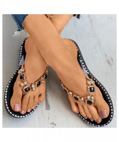 Shower Sandals Sandal Heels For Women Brown Flats Shoes Women Dress Sandals For Women Comfortable Dressy Flat 4-black $15.67 ...