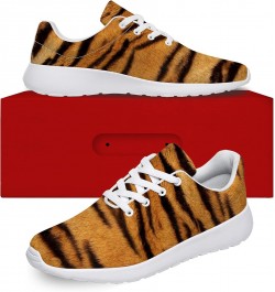 Tiger Print Mens Womens Tennis Walking Shoes Wild Animal Tiger Stripes Pattern Running Sneakers Gifts for Lovers,Men Size 11,...