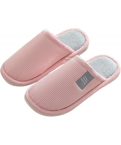 House Slippers for Women Men Fuzzy Home Slippers Round Toe Footwear Fall Winter Indoor Casual Non-Slip Shoes Women A1-pink $9...