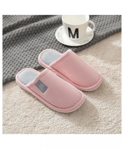 House Slippers for Women Men Fuzzy Home Slippers Round Toe Footwear Fall Winter Indoor Casual Non-Slip Shoes Women A1-pink $9...