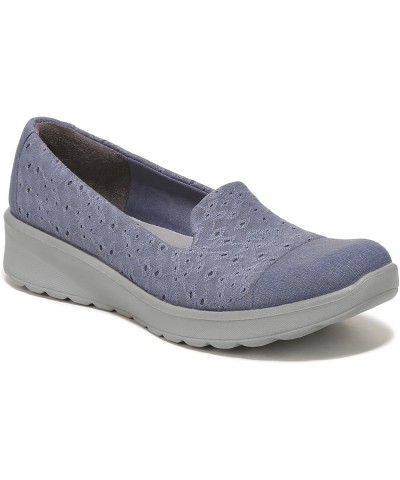 Womens Galaxy Slip-On Folkstone Blue Eyelet $30.40 Loafers & Slip-Ons