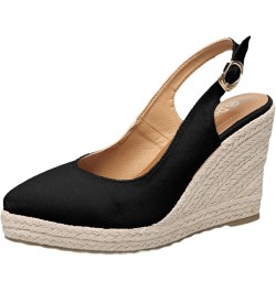 Platform Shoes For Women Foam Wedge Platform sandals Heels sandals Women Dressy Women Heeled sandals Black sandals Wom G-blac...