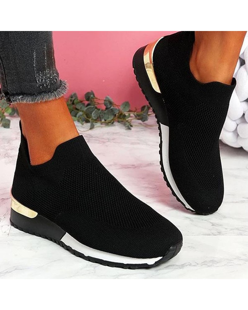 Women Outdoor Breathable Sports Sneaker Mesh Comfortable Lightweight Shoes Women's Black Non Slip Shoes Elastic Laces Sneaker...