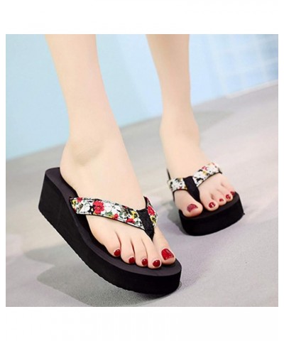 Sandals for Women Dressy Summer,Womens Printed Slip On Open Toe Flat Slide Sandals Outdoor Bling Sandals White $8.46 Sandals