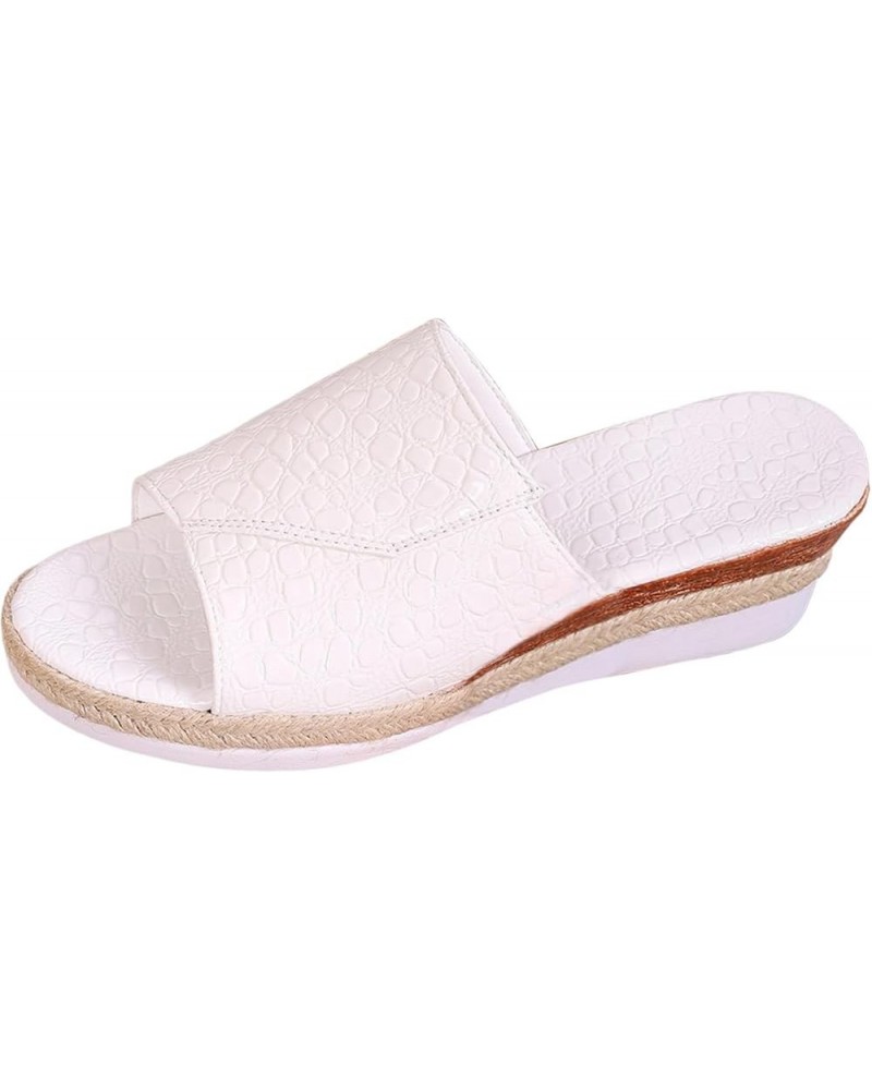 Women's Slide Sandals Dressy Summer Shoes Casual Open Toe Soft comfort Fashion with Arch Support Orthotic Slides White $13.19...