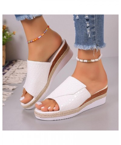 Women's Slide Sandals Dressy Summer Shoes Casual Open Toe Soft comfort Fashion with Arch Support Orthotic Slides White $13.19...