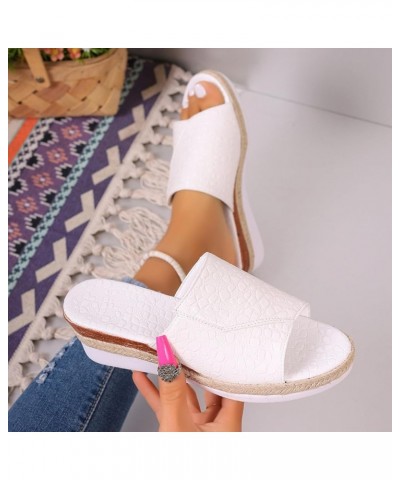 Women's Slide Sandals Dressy Summer Shoes Casual Open Toe Soft comfort Fashion with Arch Support Orthotic Slides White $13.19...