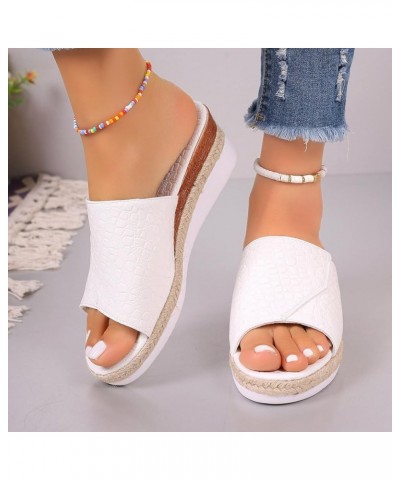 Women's Slide Sandals Dressy Summer Shoes Casual Open Toe Soft comfort Fashion with Arch Support Orthotic Slides White $13.19...