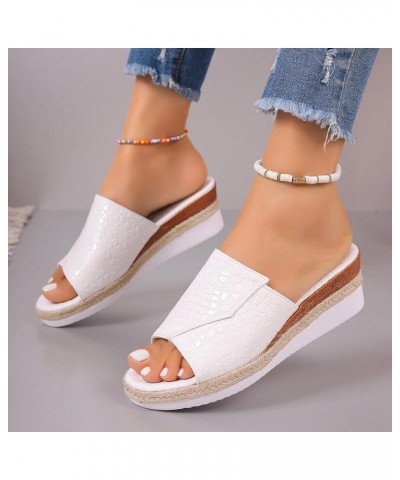 Women's Slide Sandals Dressy Summer Shoes Casual Open Toe Soft comfort Fashion with Arch Support Orthotic Slides White $13.19...