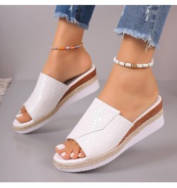 Women's Slide Sandals Dressy Summer Shoes Casual Open Toe Soft comfort Fashion with Arch Support Orthotic Slides White $13.19...