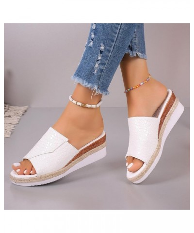 Women's Slide Sandals Dressy Summer Shoes Casual Open Toe Soft comfort Fashion with Arch Support Orthotic Slides White $13.19...