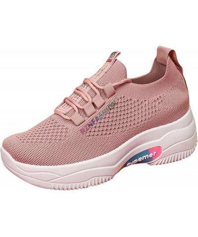 Womens Tennis Sports Mesh Sneakers Breathable Workout Casual Shoes Comfortable Slip-on Sneakers Ao2-pink $18.54 Outdoor Shoes