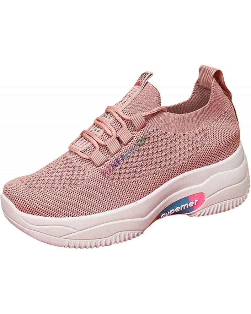 Womens Tennis Sports Mesh Sneakers Breathable Workout Casual Shoes Comfortable Slip-on Sneakers Ao2-pink $18.54 Outdoor Shoes