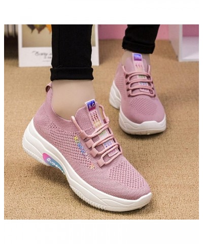 Womens Tennis Sports Mesh Sneakers Breathable Workout Casual Shoes Comfortable Slip-on Sneakers Ao2-pink $18.54 Outdoor Shoes