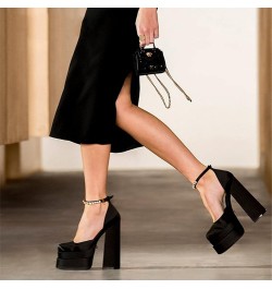 Spring Women Pumps Shoes Sexy Thick High Heels Big Size Platform Black Dress Party Wedding Shoes Woman Sandals 39 Black $78.7...