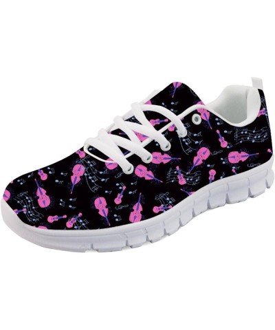 Colorful Bat Woman Fitness Sport Sneakers Lace UP Running Shoes Walking Shoes for Men Purple Guitar $16.72 Athletic Shoes