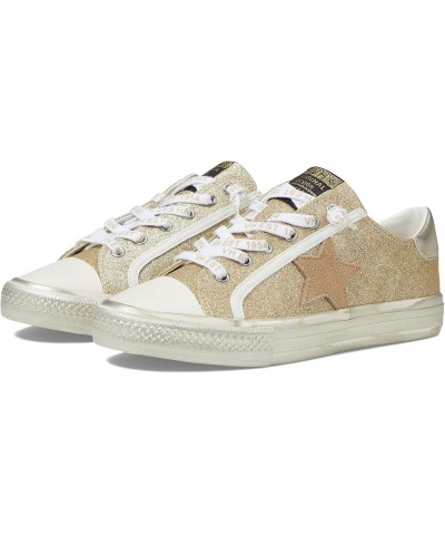 Womens Alive Metallic Glitter Lace Up Sneakers Shoes Casual - Gold Gold $38.62 Fashion Sneakers