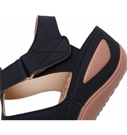 Sandals for Women Closed Toe Hollow Wedge Sandals Soft PU Leather Closed Toe Vintage Anti-Slip Sandals Closed Toe Sandals for...