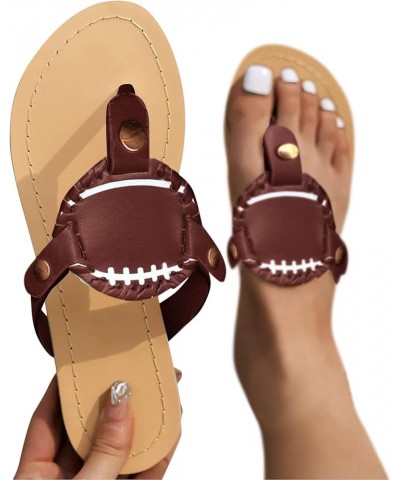 Platform Sandals Women, Fashion Baseball Sandals Flat Slipper Open Toe Ankle Flip Flops Roman Beach Shoes Brown $6.04 Sandals