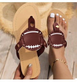 Platform Sandals Women, Fashion Baseball Sandals Flat Slipper Open Toe Ankle Flip Flops Roman Beach Shoes Brown $6.04 Sandals