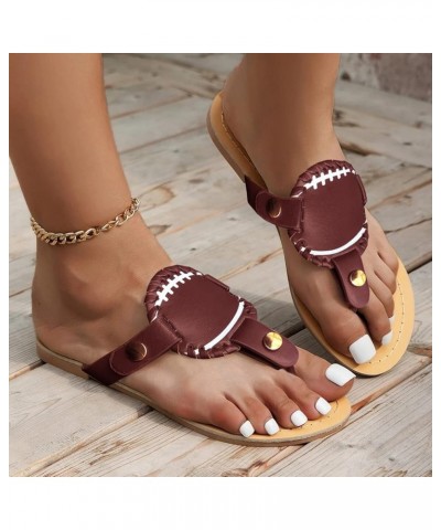 Platform Sandals Women, Fashion Baseball Sandals Flat Slipper Open Toe Ankle Flip Flops Roman Beach Shoes Brown $6.04 Sandals