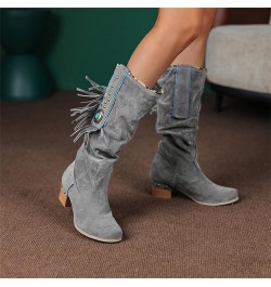 Women's Snow Boots Waterproof, Ankle Booties, Womens Western Boots Chunky Boots Goth Boots Western Boots B-grey $31.92 Boots