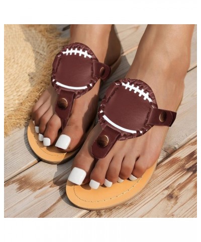 Platform Sandals Women, Fashion Baseball Sandals Flat Slipper Open Toe Ankle Flip Flops Roman Beach Shoes Brown $6.04 Sandals