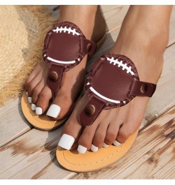 Platform Sandals Women, Fashion Baseball Sandals Flat Slipper Open Toe Ankle Flip Flops Roman Beach Shoes Brown $6.04 Sandals