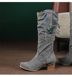 Women's Snow Boots Waterproof, Ankle Booties, Womens Western Boots Chunky Boots Goth Boots Western Boots B-grey $31.92 Boots