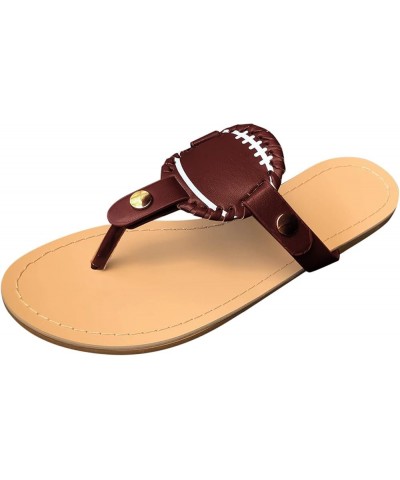 Platform Sandals Women, Fashion Baseball Sandals Flat Slipper Open Toe Ankle Flip Flops Roman Beach Shoes Brown $6.04 Sandals