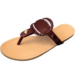 Platform Sandals Women, Fashion Baseball Sandals Flat Slipper Open Toe Ankle Flip Flops Roman Beach Shoes Brown $6.04 Sandals