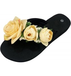 Slippers For Women Ladies Summer Flip Flops Open Toe Flowers Bohemian Sandals Casual Shoes Womens Platform Sandals 7 Yellow $...