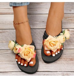 Slippers For Women Ladies Summer Flip Flops Open Toe Flowers Bohemian Sandals Casual Shoes Womens Platform Sandals 7 Yellow $...