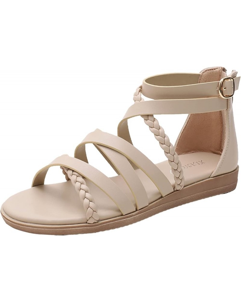 braided sandals for women, Fashion Women's Summer Buckle Strap Beach Open Toe Breathable Sandals Z 02-a $13.87 Sandals