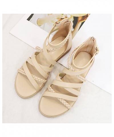 braided sandals for women, Fashion Women's Summer Buckle Strap Beach Open Toe Breathable Sandals Z 02-a $13.87 Sandals