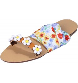 Sandals for Women Dressy Summer Breathable Summer Sandals Toe Bohemian Spring Women Flat and Flower Straps Open White 8.5 $13...