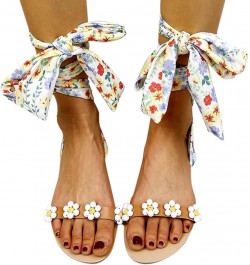 Sandals for Women Dressy Summer Breathable Summer Sandals Toe Bohemian Spring Women Flat and Flower Straps Open White 8.5 $13...