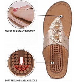 Flip Flops Sandals For Women With Arch Support For Comfortable Walk Summer Wedge Sandal Massage Sketches Sandals Women's Gold...