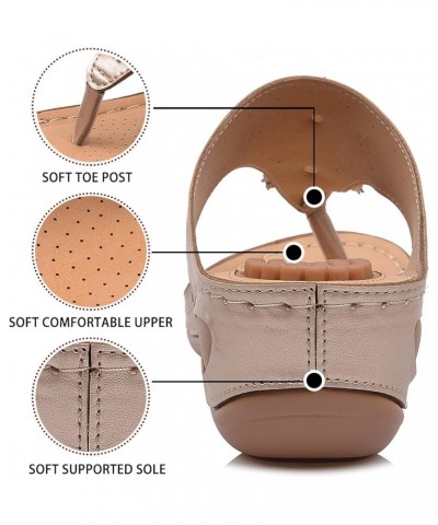 Flip Flops Sandals For Women With Arch Support For Comfortable Walk Summer Wedge Sandal Massage Sketches Sandals Women's Gold...