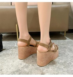 Platform Sandals Women Dressy, Summer Sandals for Women 2024 Casual Open Toe Platform Sandals Buckle Strap Sandals Beige $21....